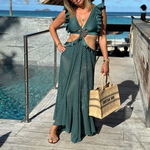 PATBO X ALESSANDRA AMBROSIO BELTED BEACH DRESS Size L